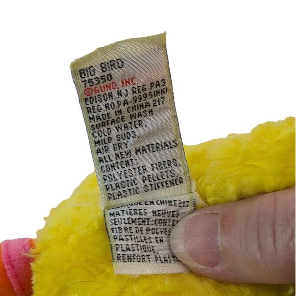 Vtg Gund Sesame Street Big Bird Grover Snuffleupagus Plush Lot 75350/75353/75888 - Picture 6 of 13